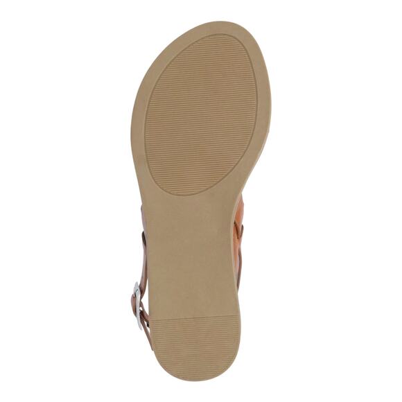 Journee Collection Women's Lavine Double Strap Flat Sandals Tan Size 8 W - Picture 4 of 4